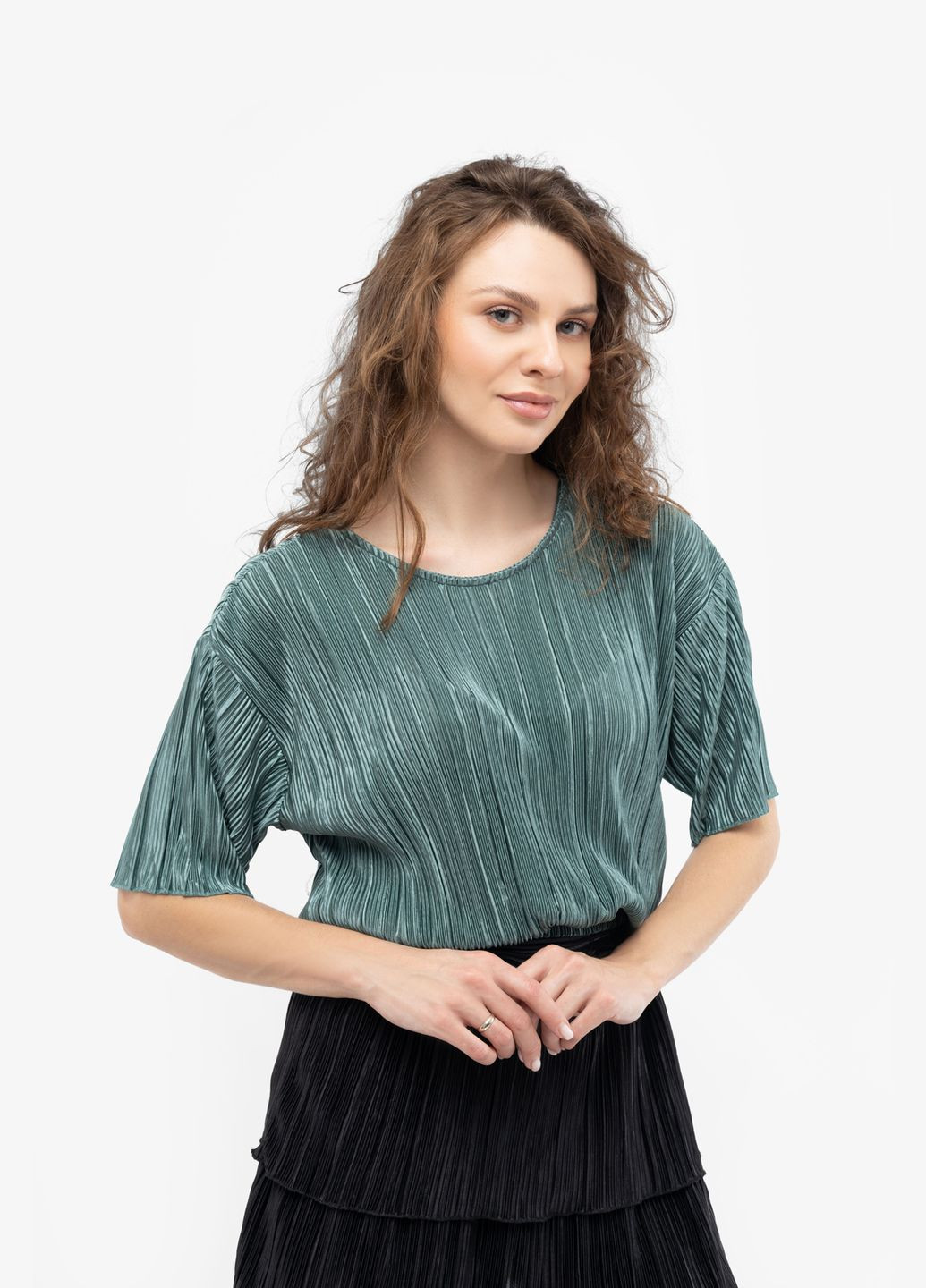 Мятная демисезонная женская блуза цвет мятный цб-00233775 Bebe Plus