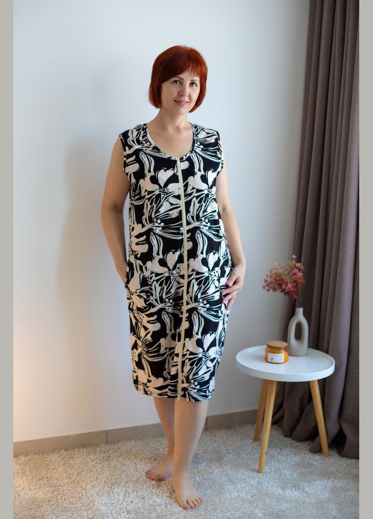 Халат женский 09-4133-36 цветы на голубом Авекстекс (329187579)