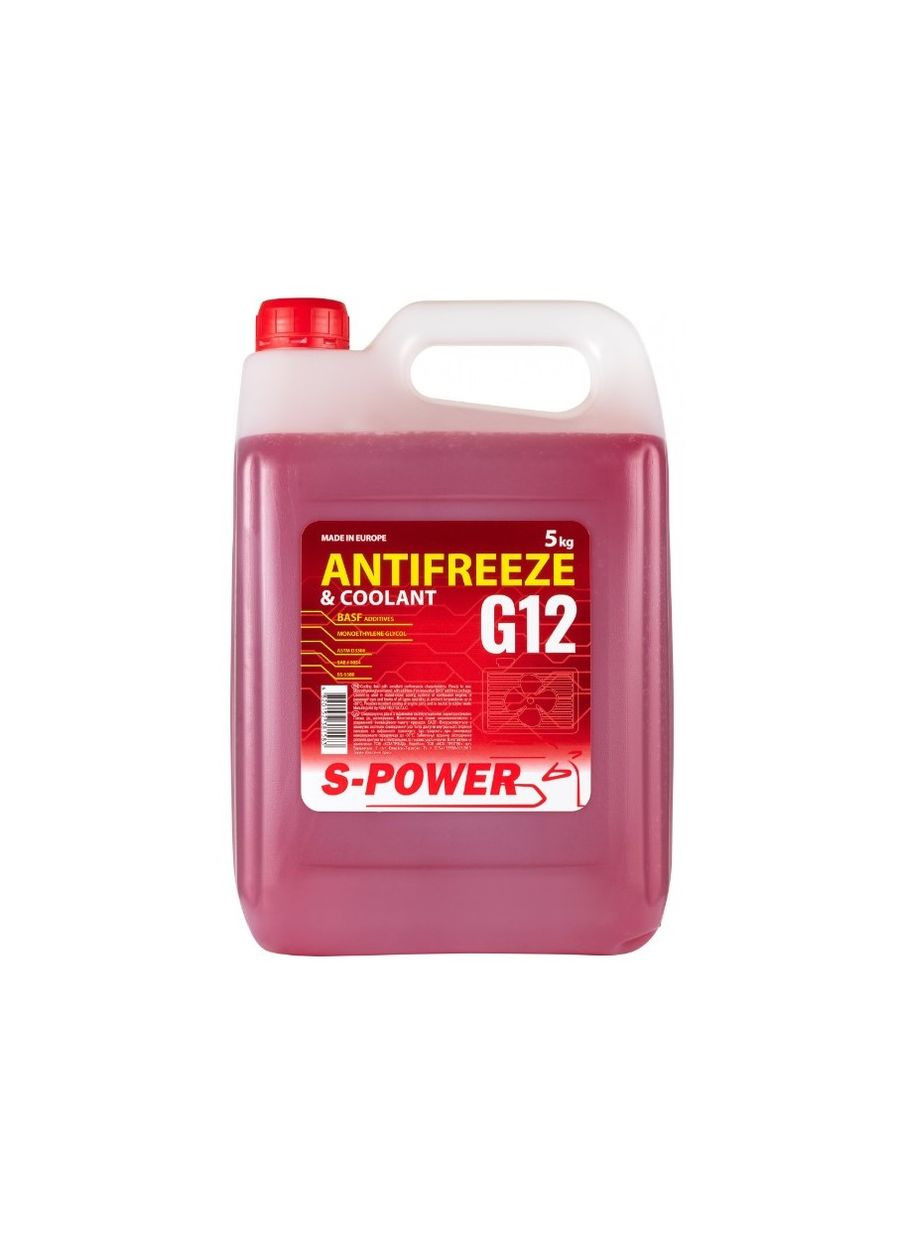 Охлаждающая жидкость G12 RED (5 л) антифриз красный (41045) S-power (294335667)