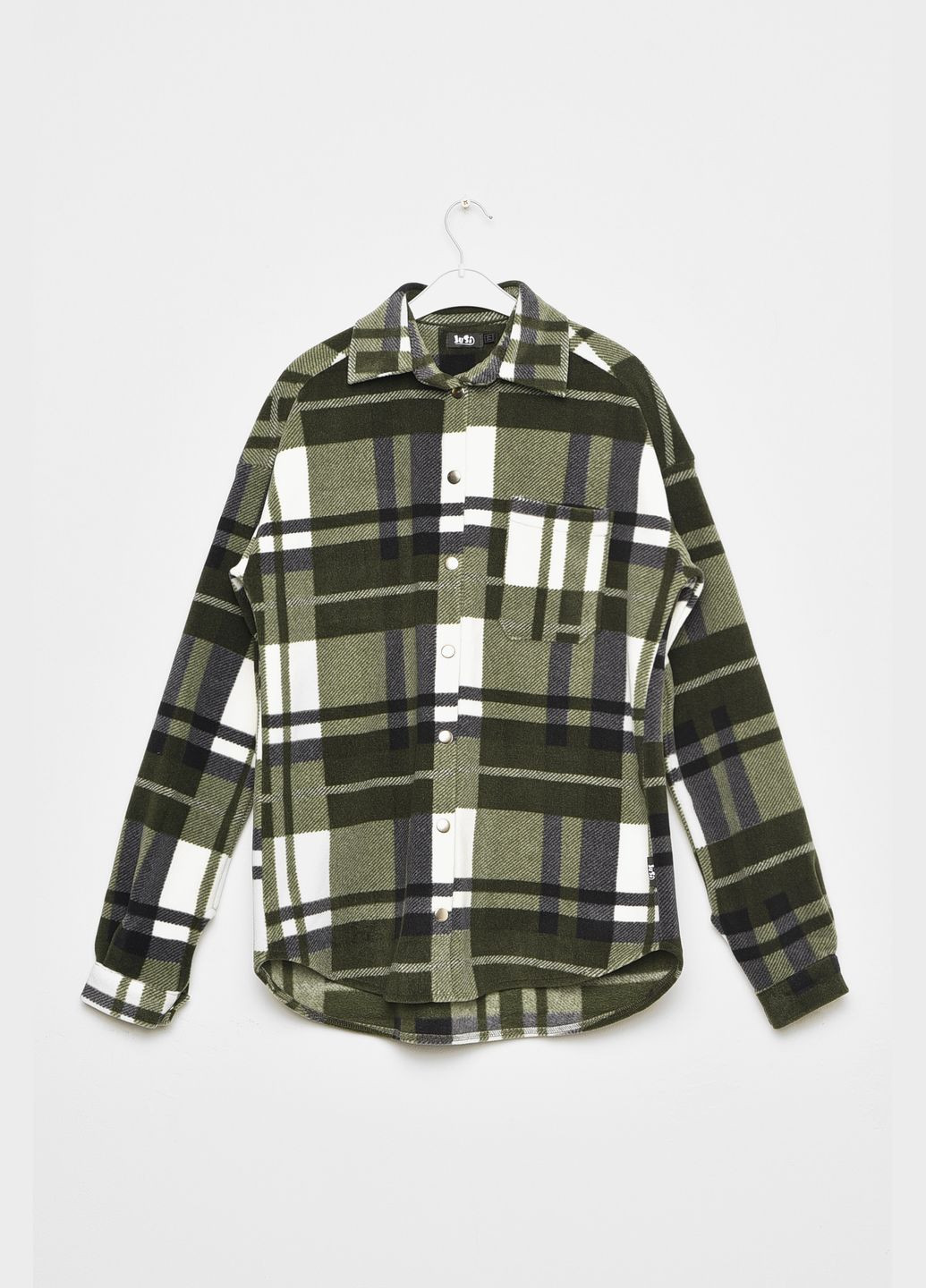 Зеленая кэжуал рубашка в клетку Let's Shop