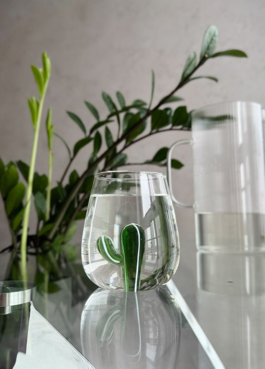 Склянка термостійка з фігуркою кактус 280мл No Brand (331303500)