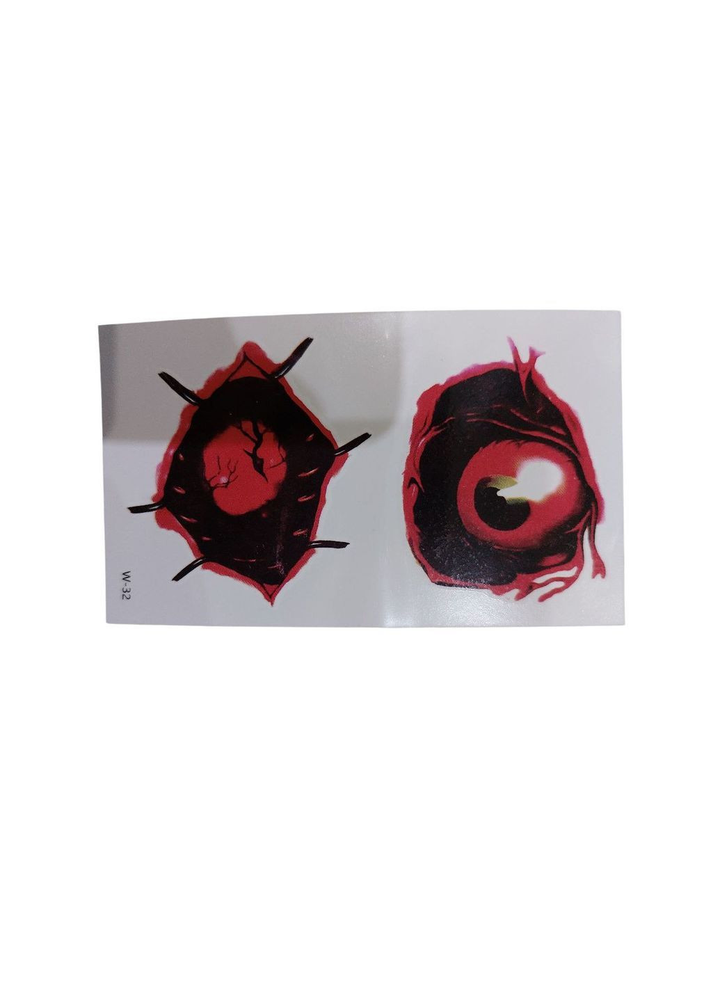 Наклейки тату для Хелловіну Око 10 на 6 см червоний Jannet Тату (362961537)