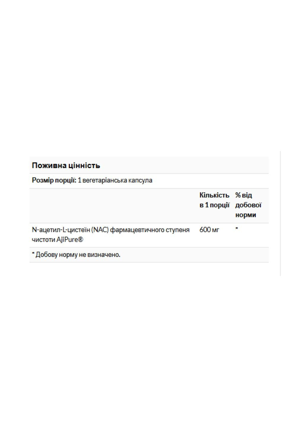 Добавка N-Acetyl L-Cysteine 600 mg – 60 caps Swanson (366031365)