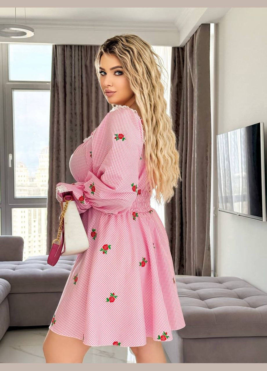 Розовое праздничный, коктейльное, повседневный, кэжуал, вечернее платье мини бэби долл Україна