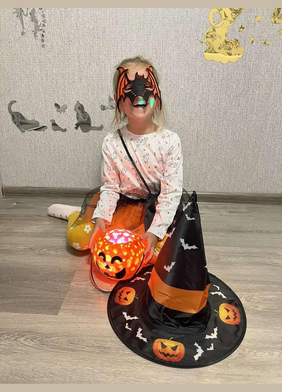 Шляпа ведьмы с летучими мышами и тыквами и сумочка для сладостей на Хэллоуин для взрослых и детей Sofia (267425185)