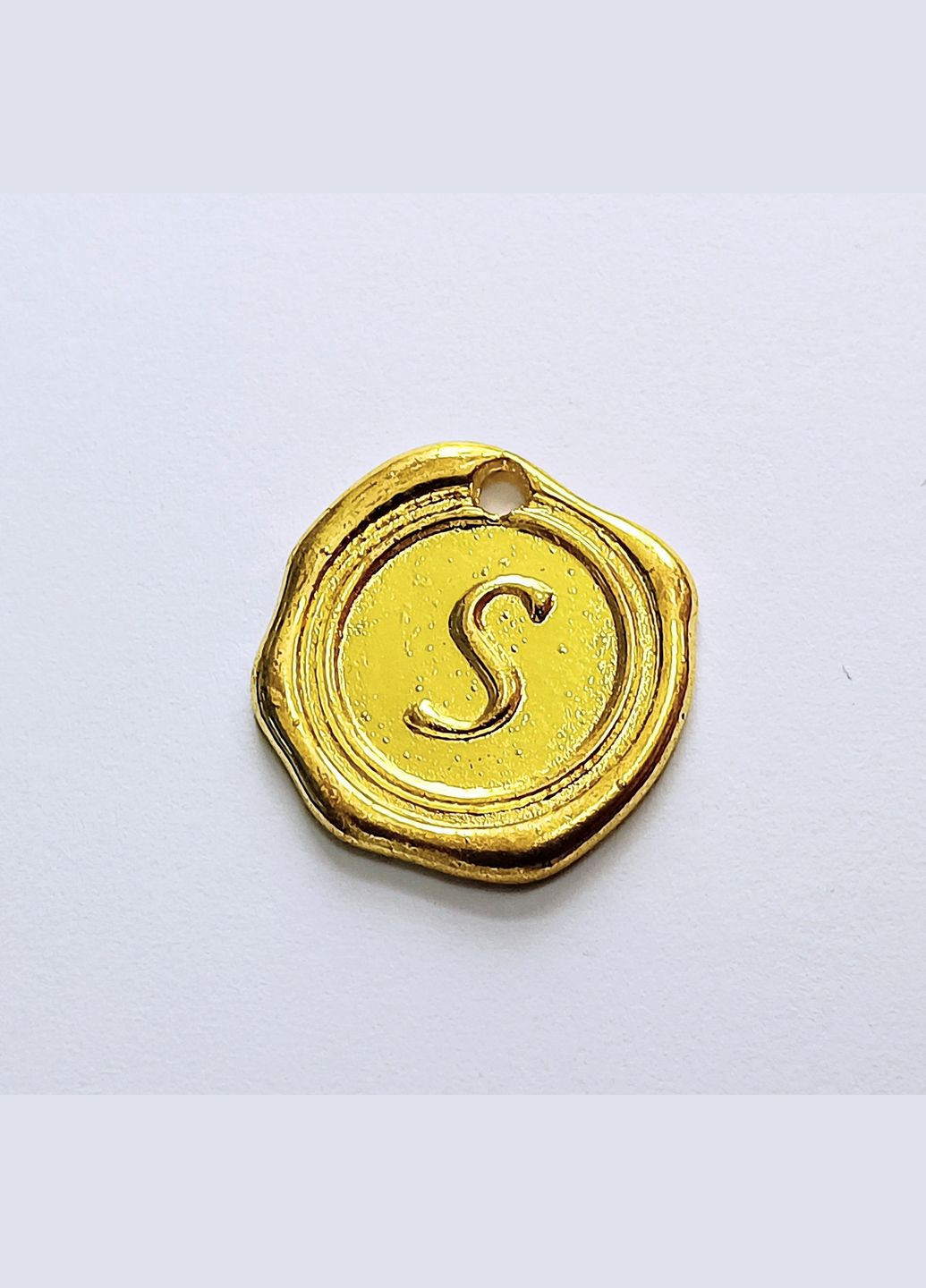 Підвіска Кулон штамп англійського алфавіту буква Античне золото 18 мм S Finding (365875909)