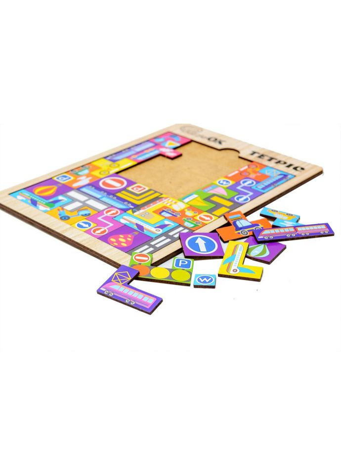 Развивающая деревянная игрушка "Тетрис Транспорт" Puz22922 PuzzleOK (315352206)