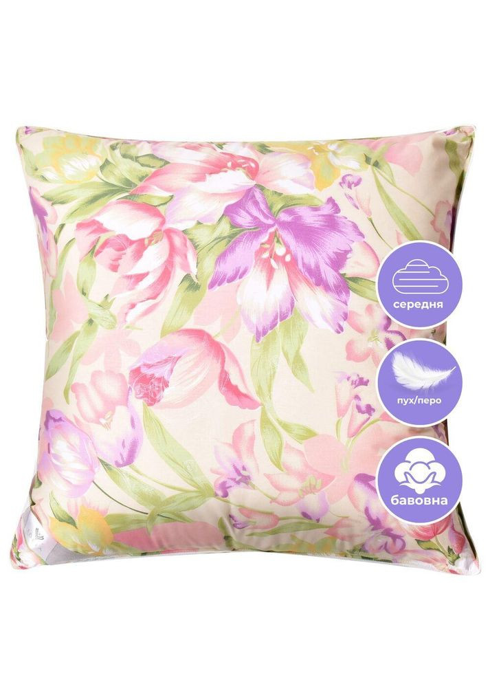 Подушка пухова 70х70 см натуральна пух перо натуральний наповнювач тканина бавовна IDEIA (334726990)