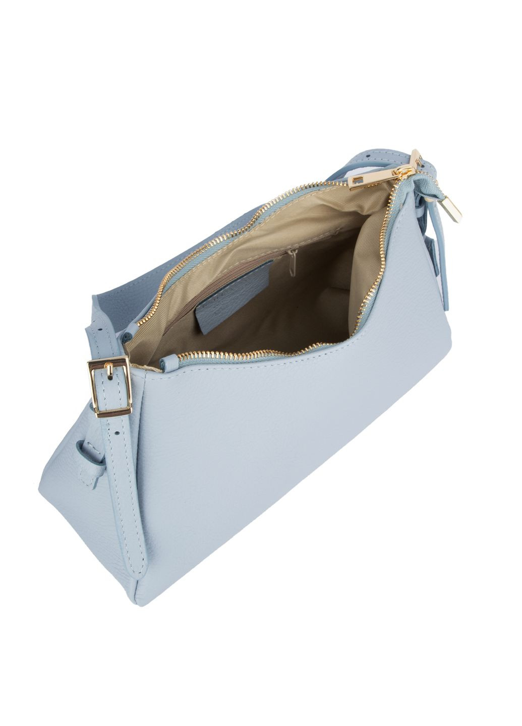 Женская кожаная сумка-багет 03988 голубая Virginia Conti (335076745)