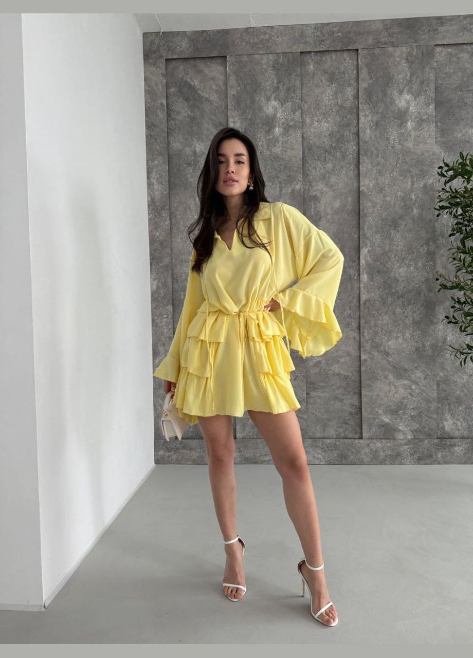 Желтое нежное приятное платье Luna