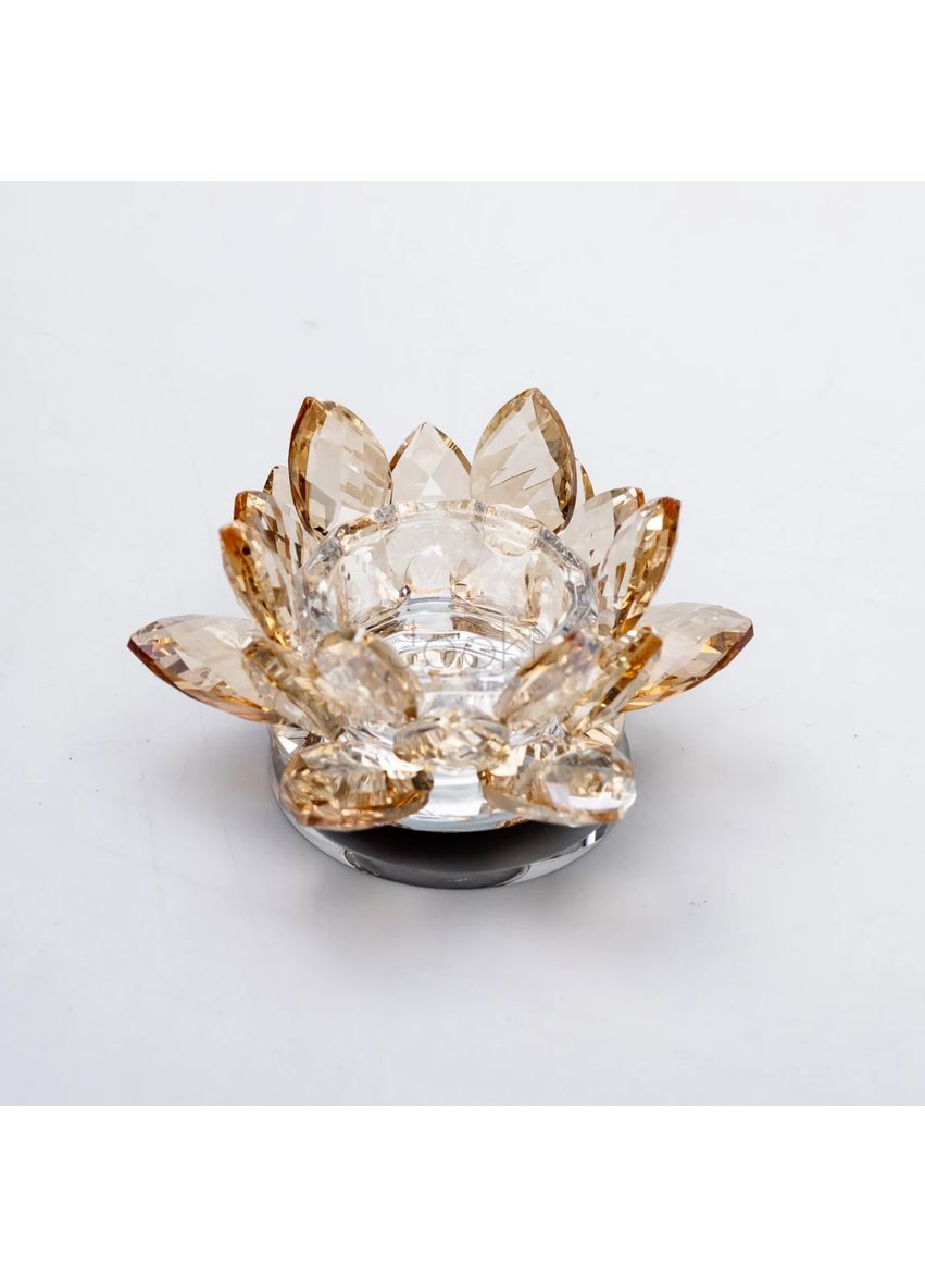 Подсвечник HP-4-91 лотос крутящийся стеклянный на одну свечу 11*11*6 см No Brand (362098747)