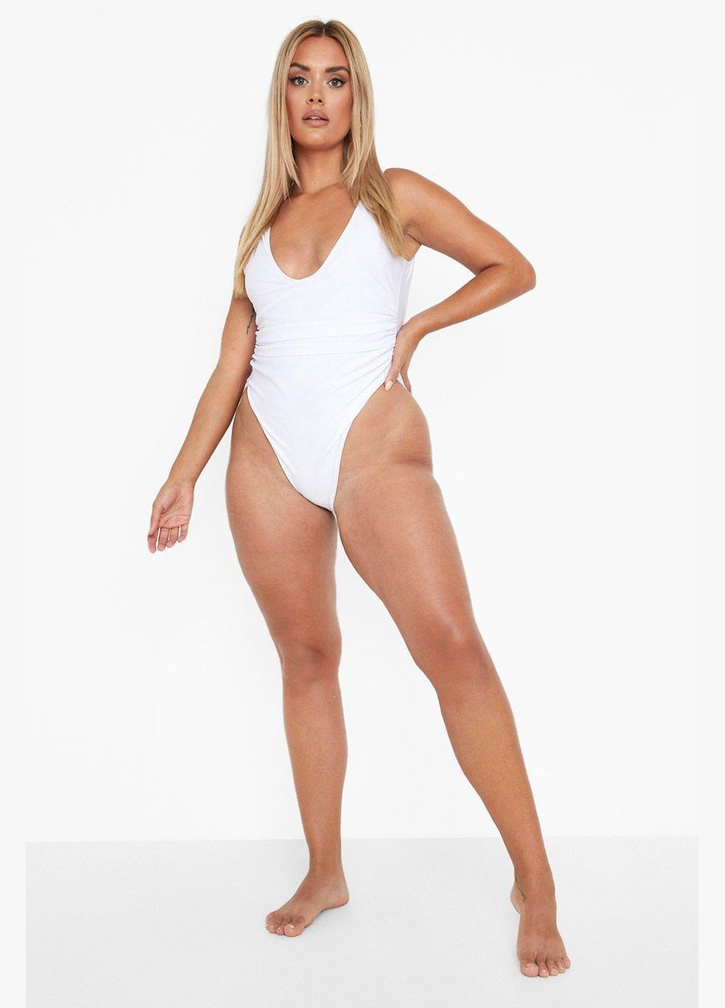 Белый летний купальник слитный слитный Boohoo