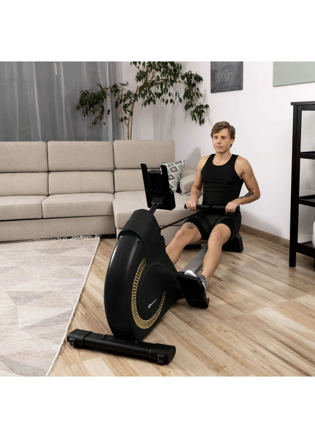 Гребной тренажер HS-095R Spike золотой Hop-Sport (365718059)