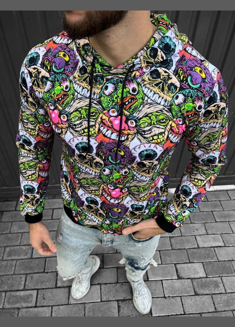 Мужской разноцветный принтованный худые с капюшоном. No Brand (370961970)