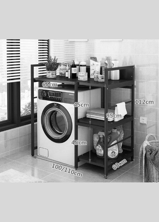 Стеллаж над стиральной машиной из дерева Лугачо правый венге-бланже (ССМ-10151201) No Brand (328293601)