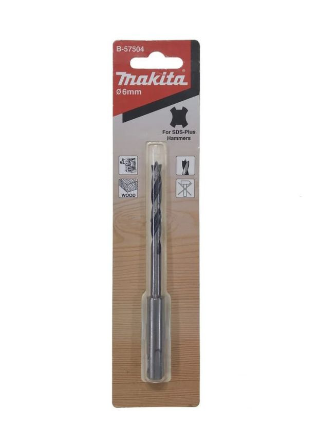 Сверло c хвостовиком SDS-Plus B-57504 (6х123 мм) по дереву (30216) Makita (295031920)