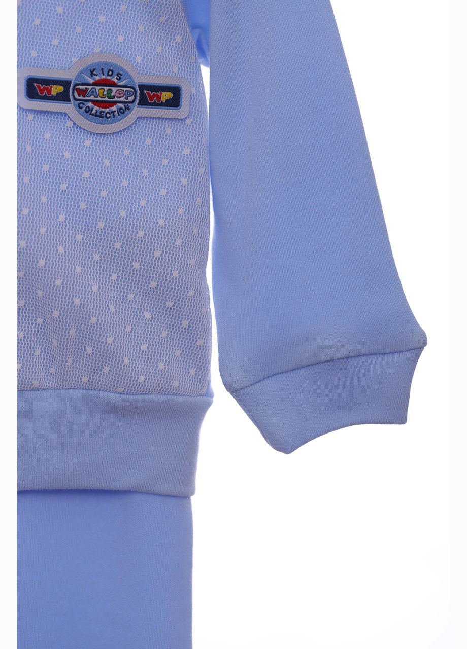 Блакитний демісезонний костюм із довгим рукавом для дівчинки трикотажний із сіточкою блакитний 68 см (36750) BABYKROHA