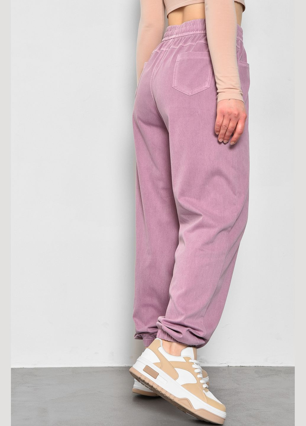 Штани жіночі напівбатальні бузкового кольору Let's Shop (281352821)