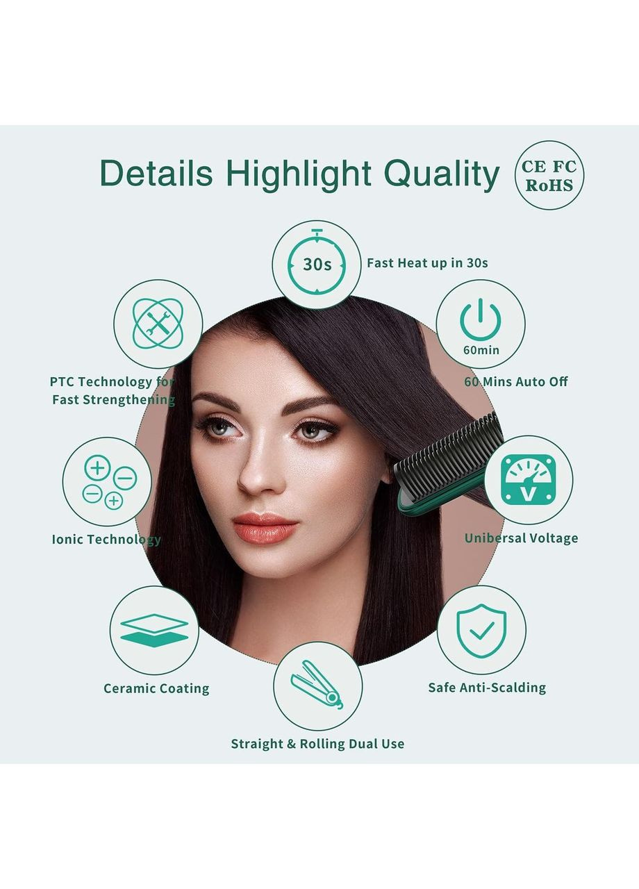 Щетка для выпрямления волос OQ CLUB PTC No Brand (363320342)