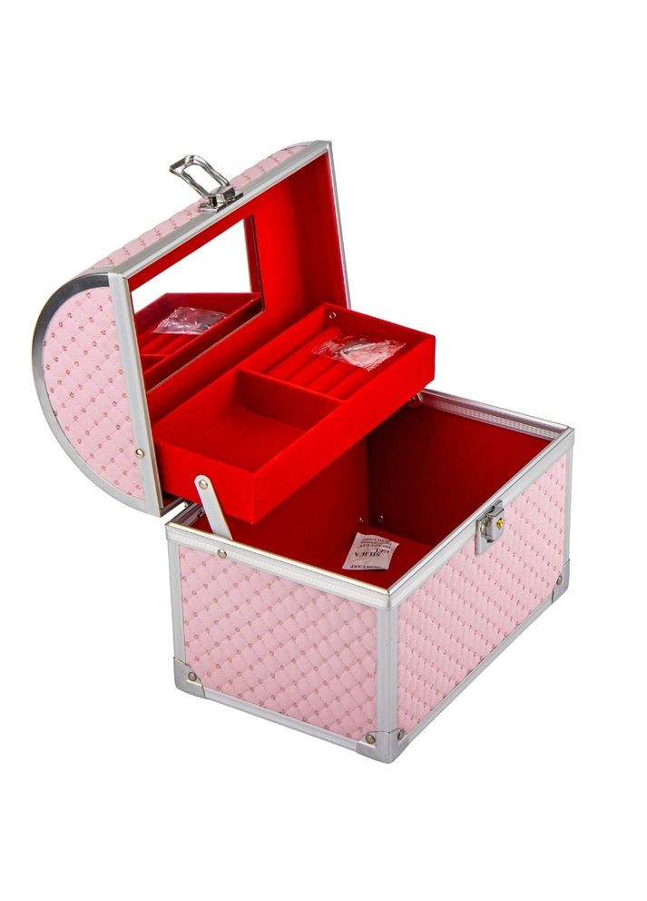 Кейс-шкатулка металева зі шкірозамінником Рожевих перлів 22х15х19 см 9206-004 Lefard (346152235)