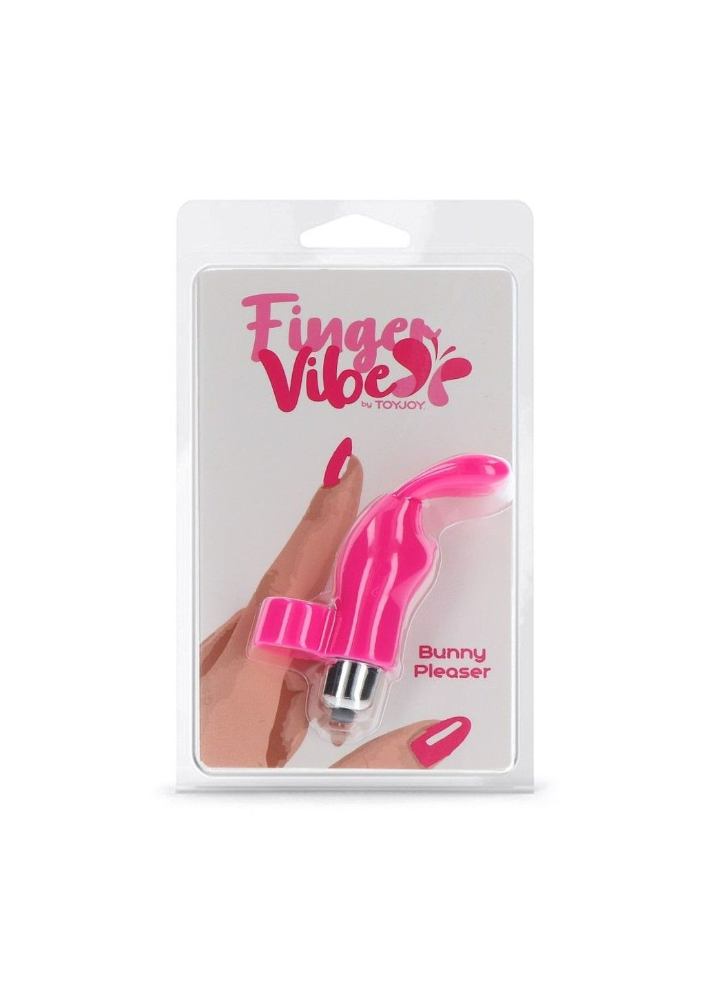 Вибратор на палец с кроликом розовый, 10 х 2.6 см Toy Joy (289783469)