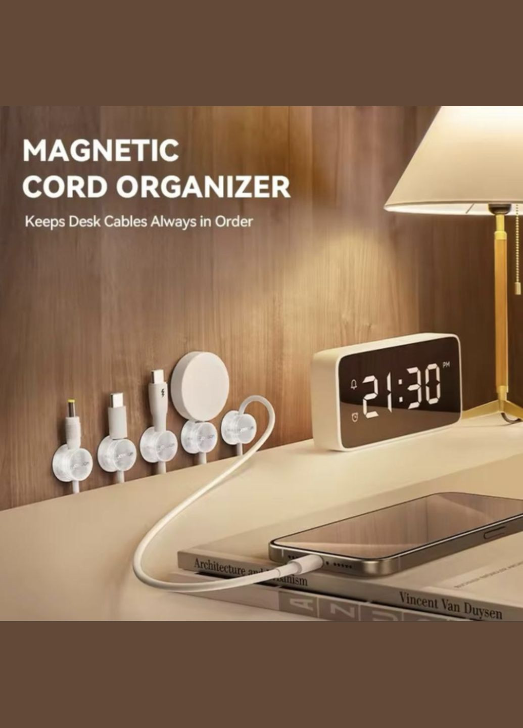 Органайзер фиксатор кабеля держатель менеджмент для провода зажим стяжка самоклеящийся клипса магнитный 9 шт Прозрачный Joyroom (340276206)