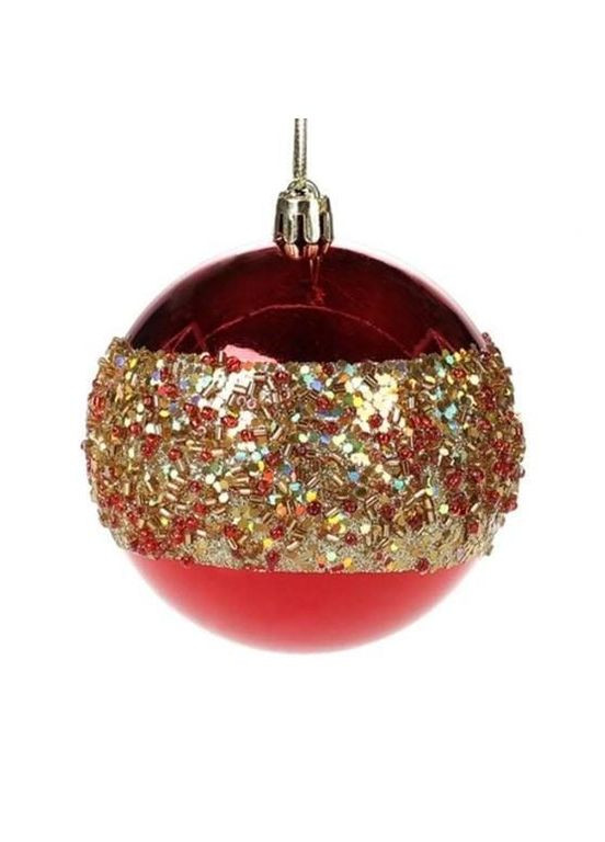 Куля новорічна пластикова D-8 см. 11412 Flora (360639310)