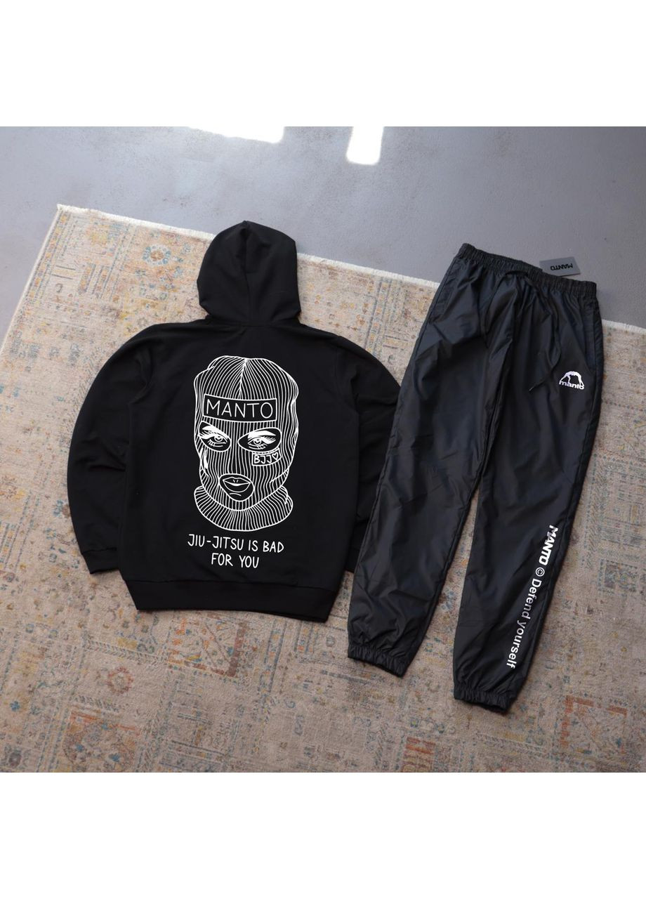 Чорний демісезонний костюм manto худі та штани,туреччина,преміум якість Україна