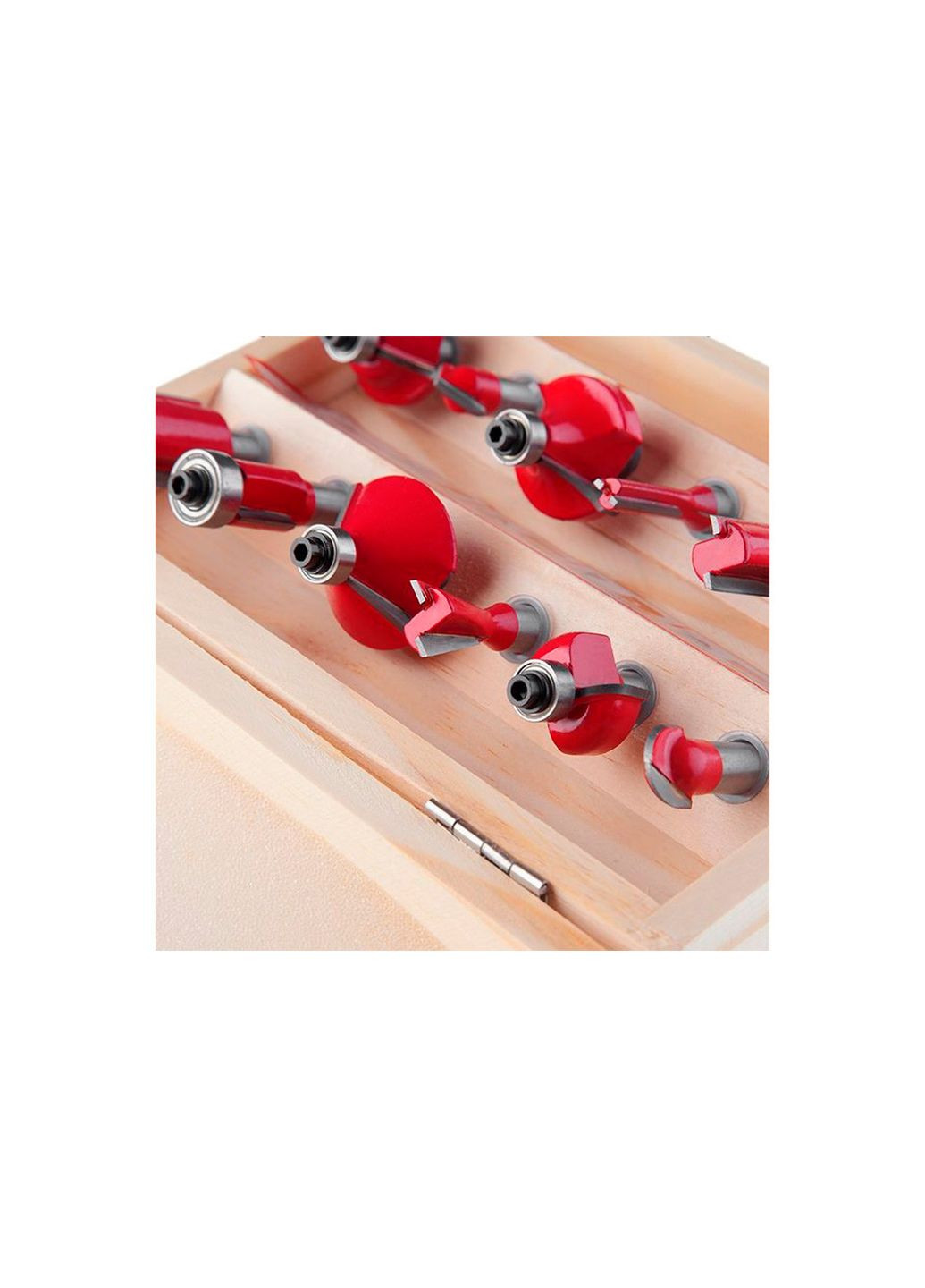 Набір фрез для дерева 12 шт. з підшипником, діаметр 6-32 мм, у дерев'яному кейсі Intertool (334317442)