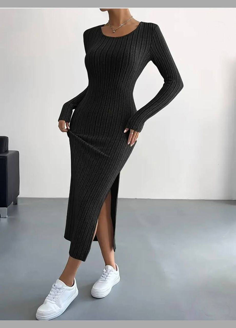 Черное повседневный, кэжуал, джинсовое платье женское Україна однотонное