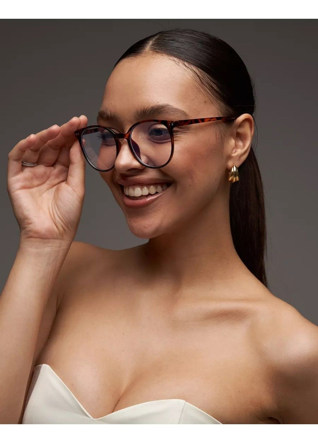 Солнцезащитные очки Image имиджевые прозрачные леопардовые коричневые No Brand (315388433)