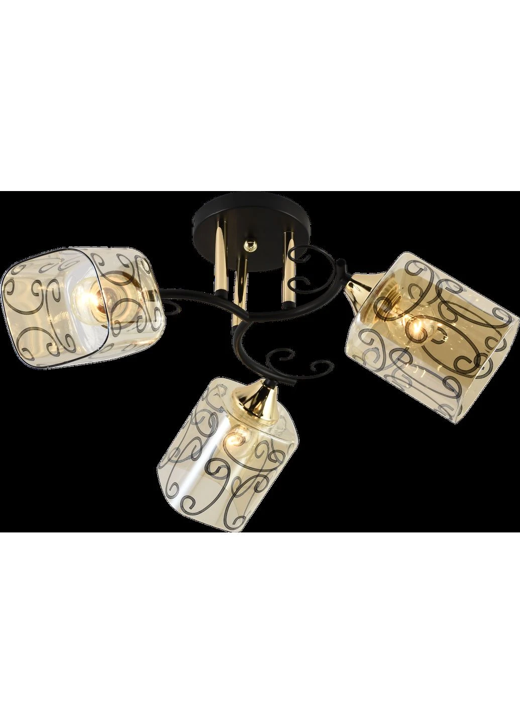 Декоративная люстра V XA1392B/3 Black+Gold на 3 плафонов Valeso (299723159)