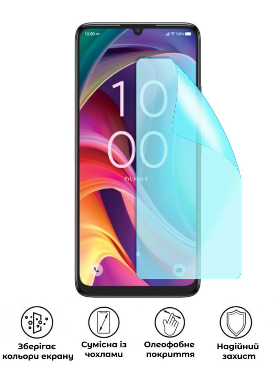 Защитная гидрогелевая глянцевая пленка Grade C на экран смартфона TCL K33 5G No Brand (372585662)