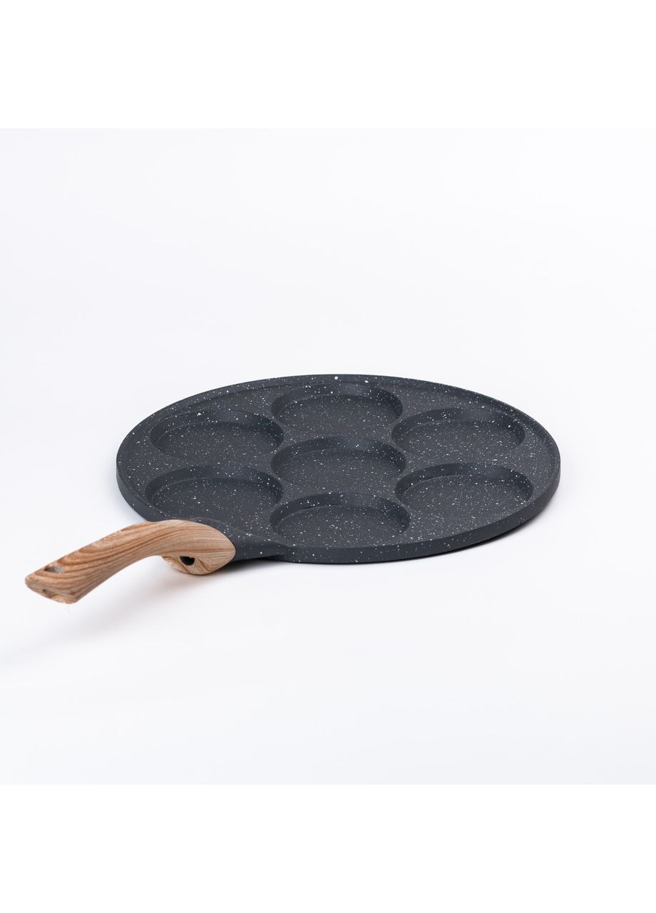 Сковорода з антипригарним покриттям 26 см для млинців, яєць та оладок, 7-секційна кругла сіра HP-39-582-C Jooki (358706644)