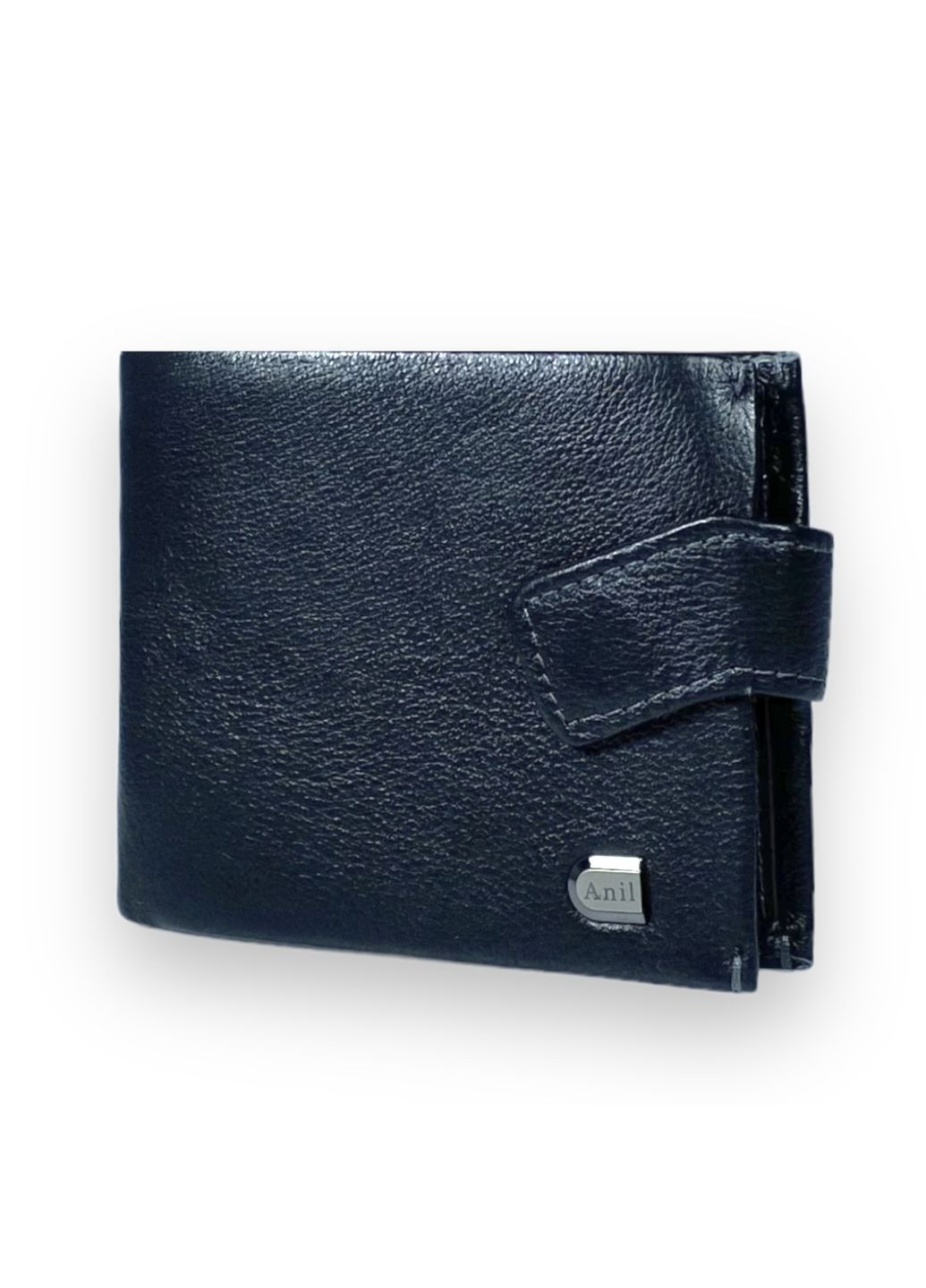 Чоловічий гаманець із затискачем шкіра 1 відділ 10 осередків для карток розмір: 12*10*2 см чорний Anil (266911543)