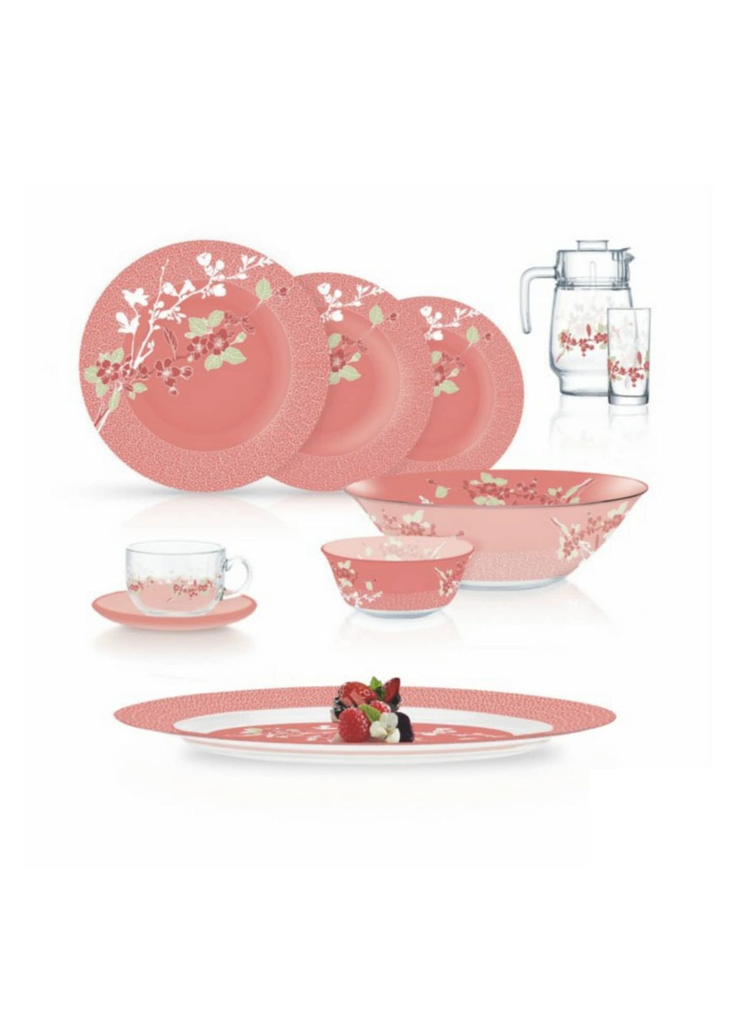 Сервіз столовий 46 предметів Japanese Pink Q0929 Luminarc (273223997)