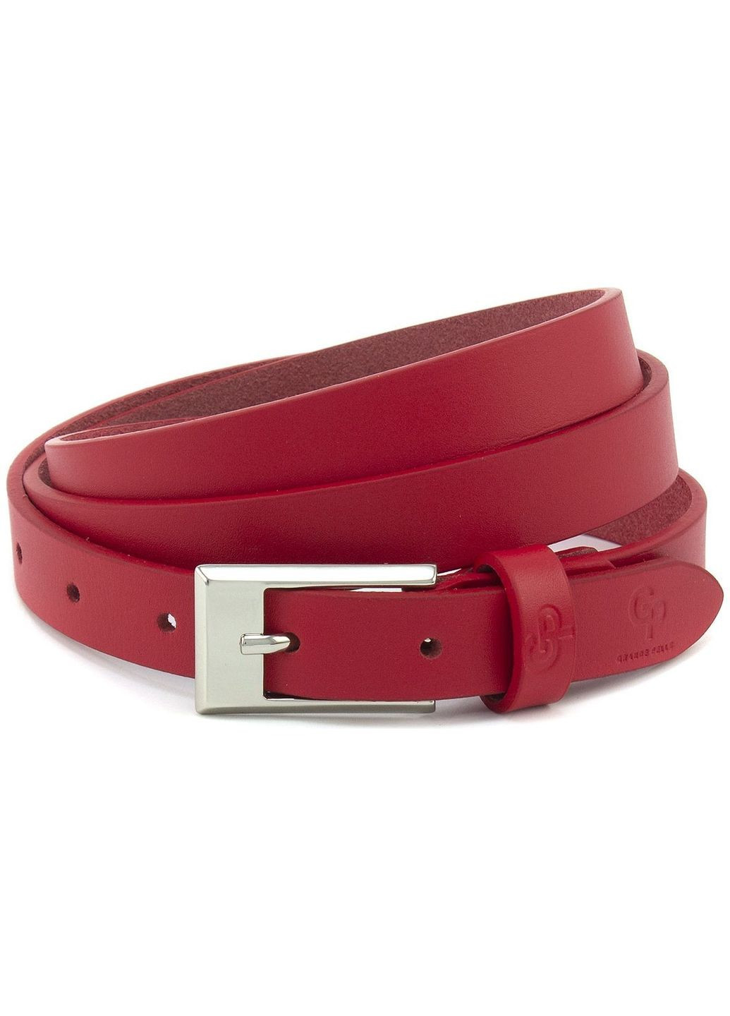 Женский кожаный ремень красного цвета 26030030033 Grande Pelle (359377860)