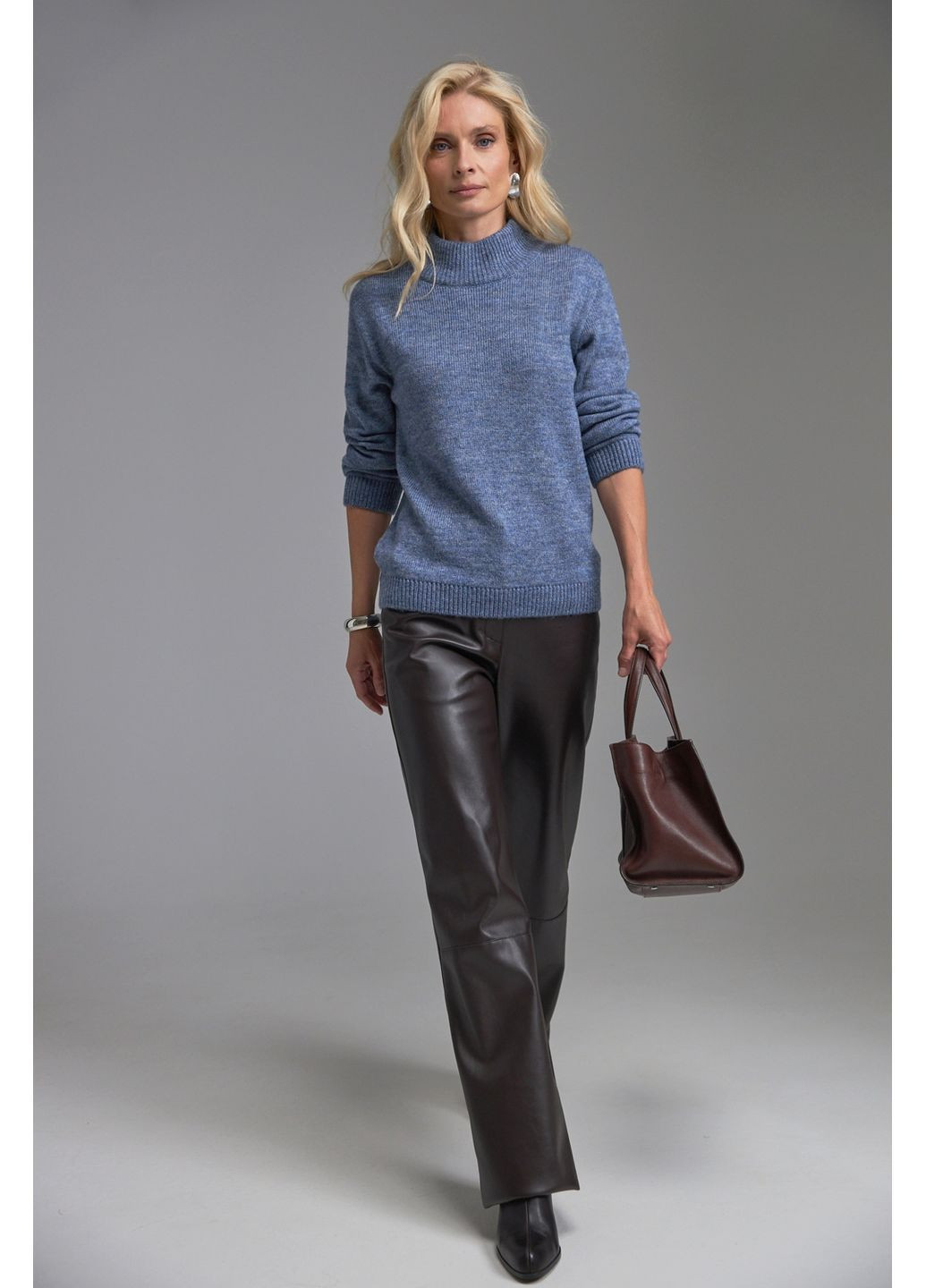 Світло-синій светр з вовни-меріноса 2871 Triko Bakh