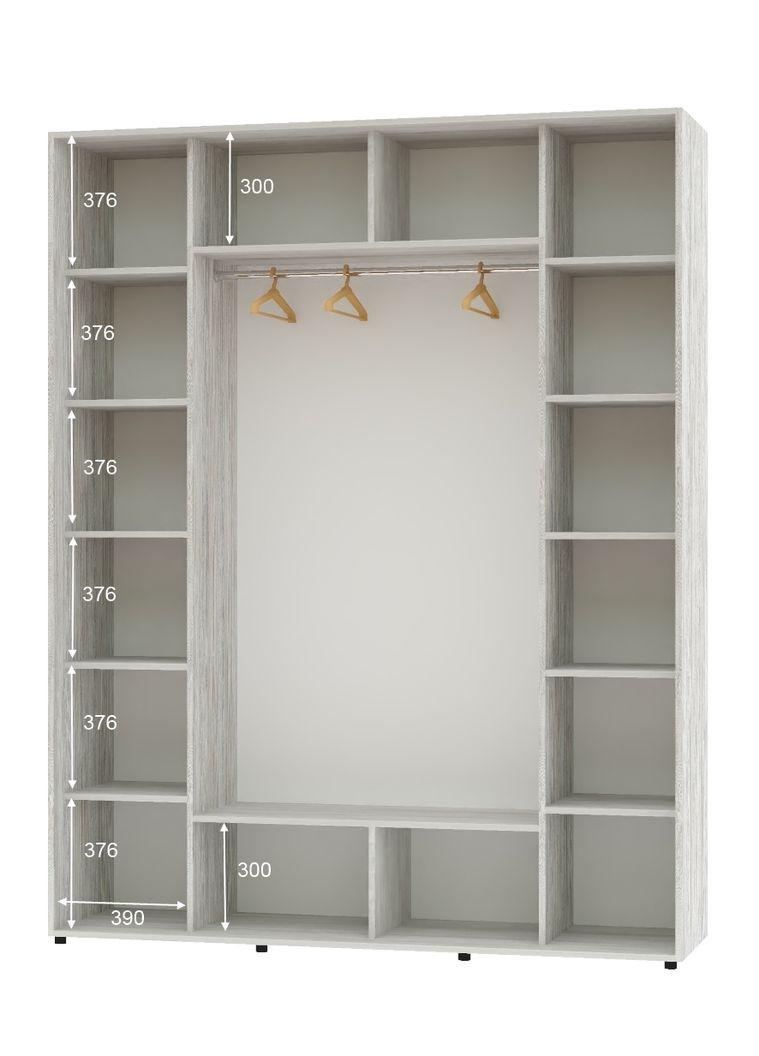 Шафа-купе тридверна 180*60*240 Сосна Натті 2 Дзеркала з піскострумним малюнком/Дзеркало ШК-05 Алекса (360478478)