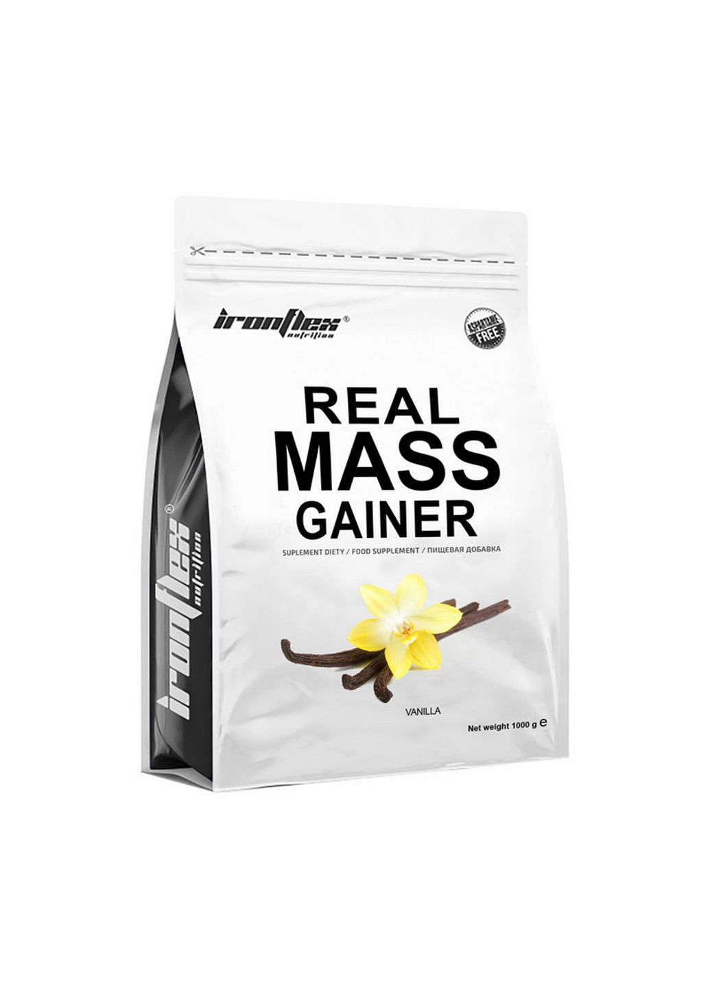 Гейнер Real Mass Gainer, 1 кг Ваниль Ironflex (293478640)
