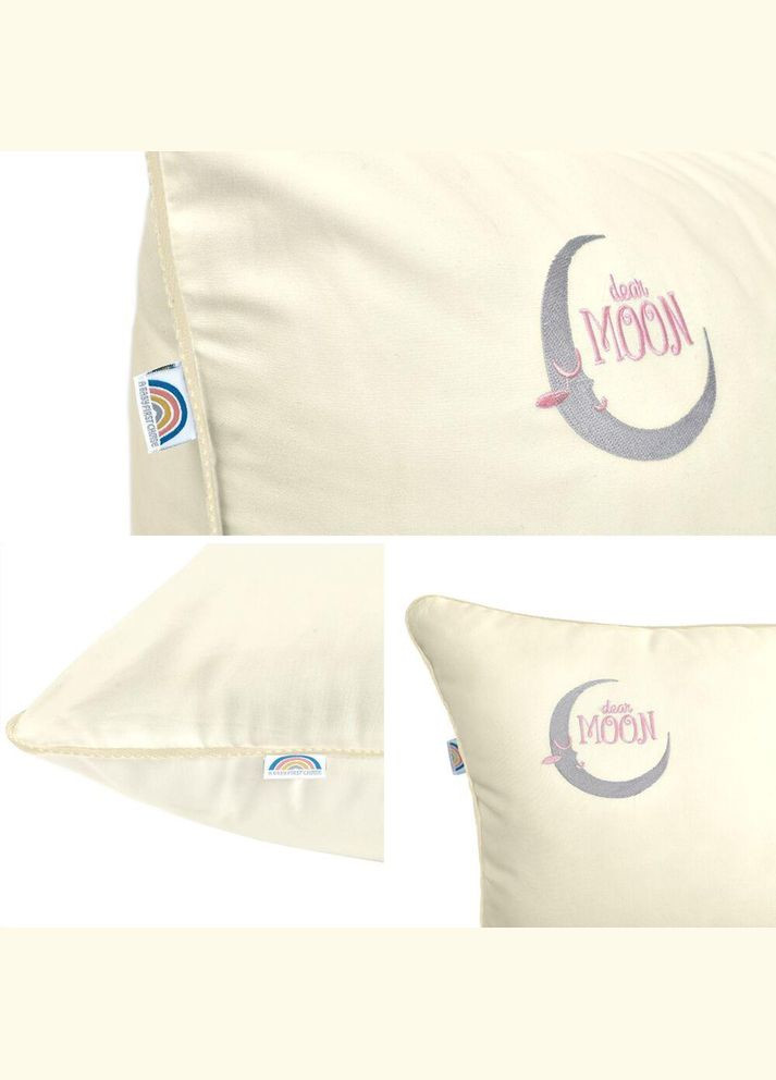 Подушка Sweet Moon 50х70 см PAPAELLA штучний пух антиалергенна бавовна перкаль з вишивкою молоко IDEIA (321991473)