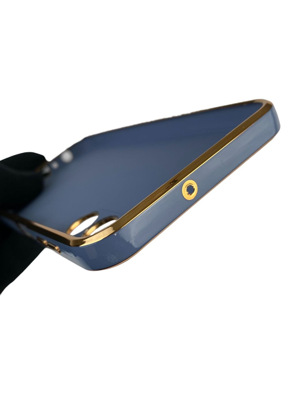 Чохол для Galaxy A24 (SM-A245F) з кільцем-підставкою із золотою окантовкою на самсунг а24 синій gs1 Samsung (366228857)