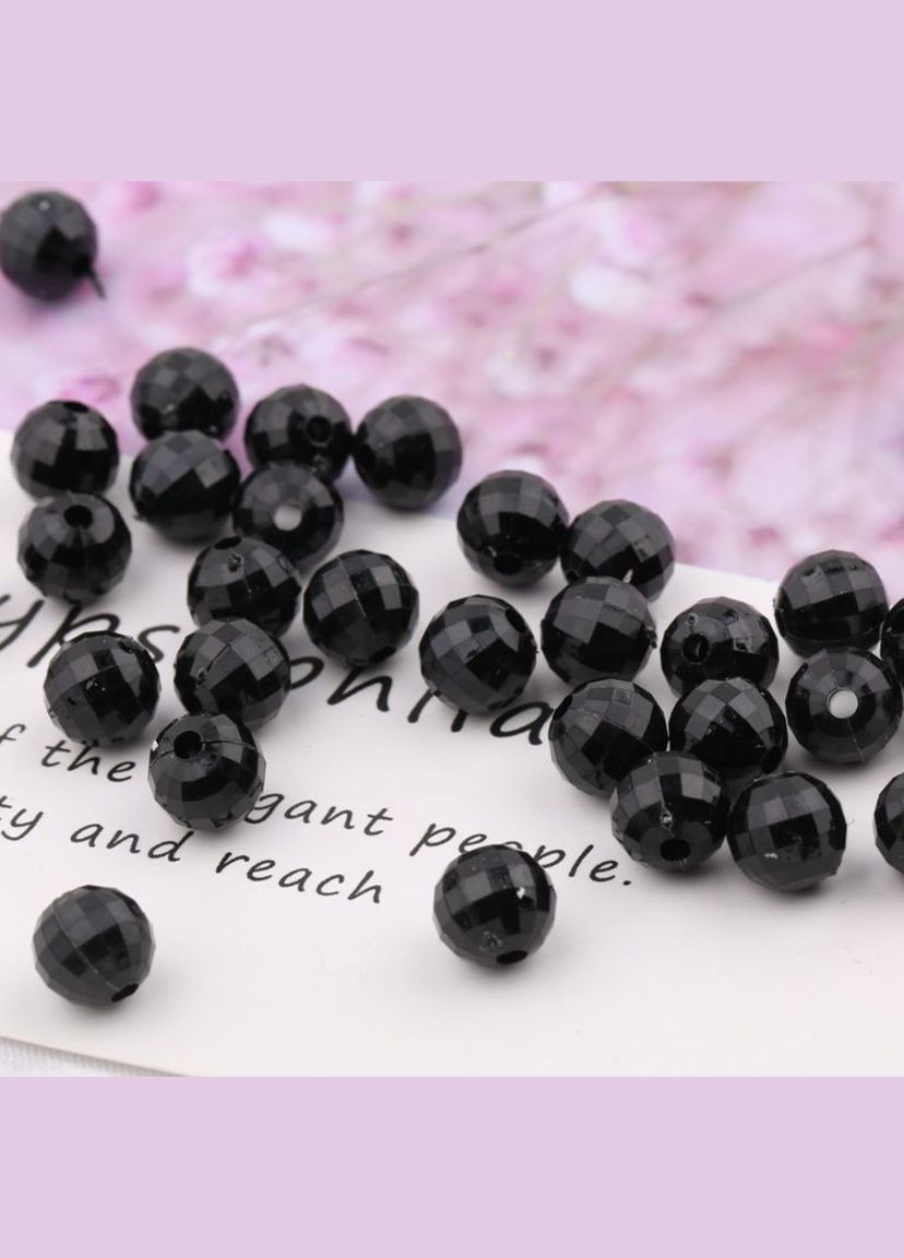Бусины граненые Шарик, акрил, 8 мм, черные, 30 шт No Brand (340486549)