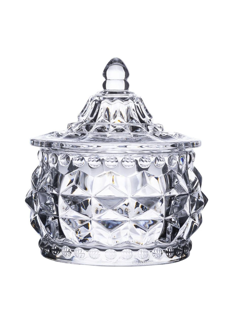 Цукерниця скляна з кришкою кругла Ø 8 см HP-YH-3 Yiwu (322654115)