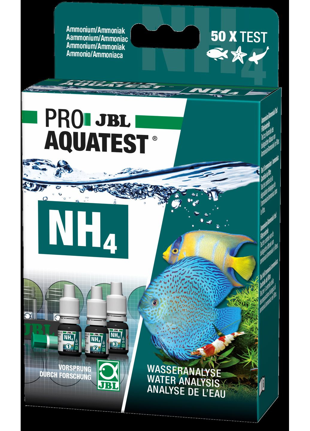 Тест для воды в аквариуме ProAquaTest NH4, 2412100 для определения концентрации аммония и аммиака, на 50 проб JBL (362410132)