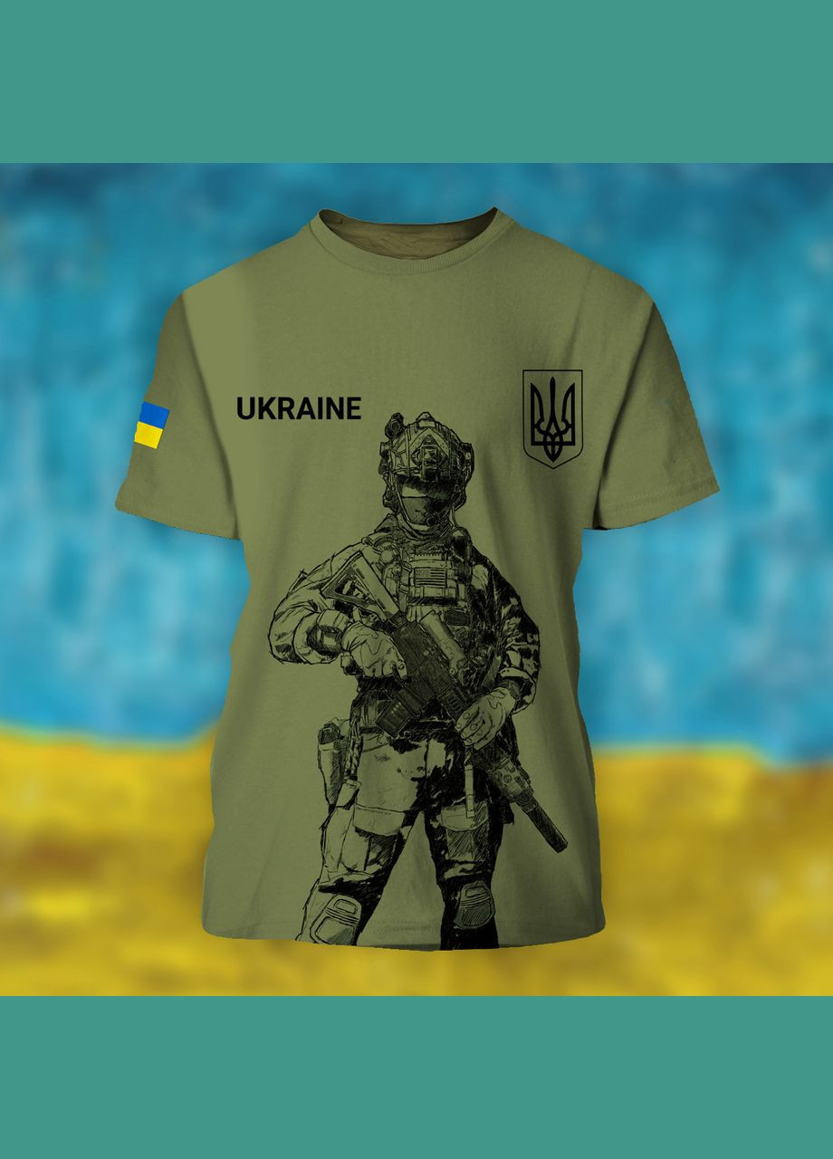 Хаки (оливковая) мужская футболка солдат Яскраво