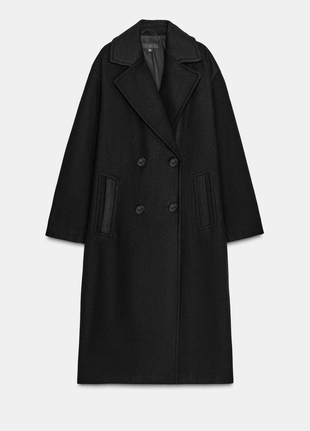 Черное демисезонное Пальто Zara