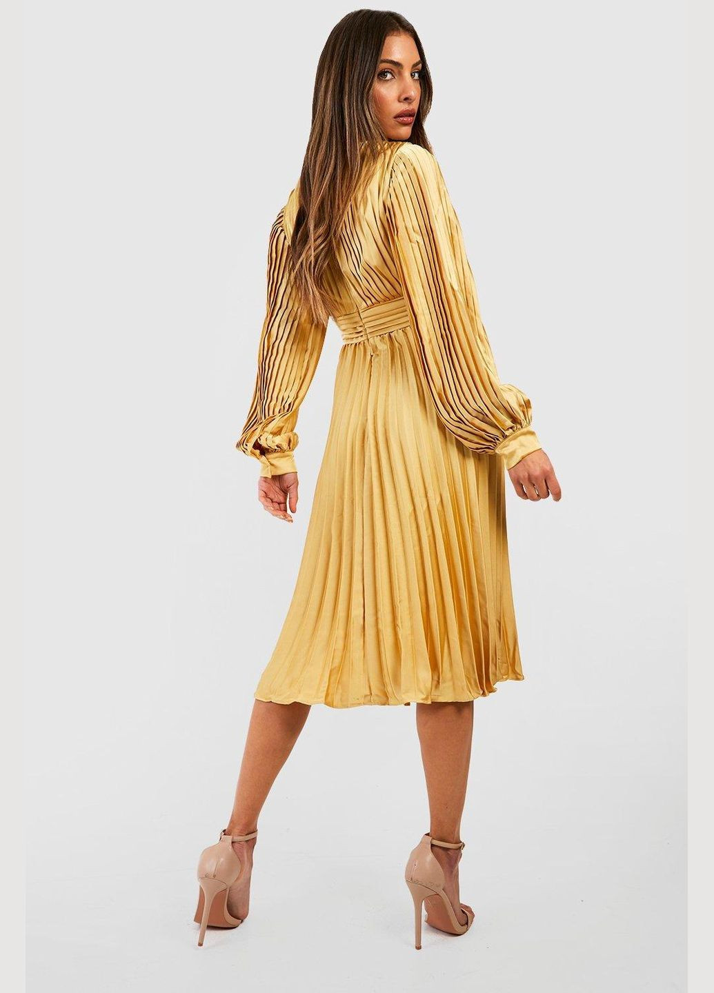 Горчичное платье Boohoo