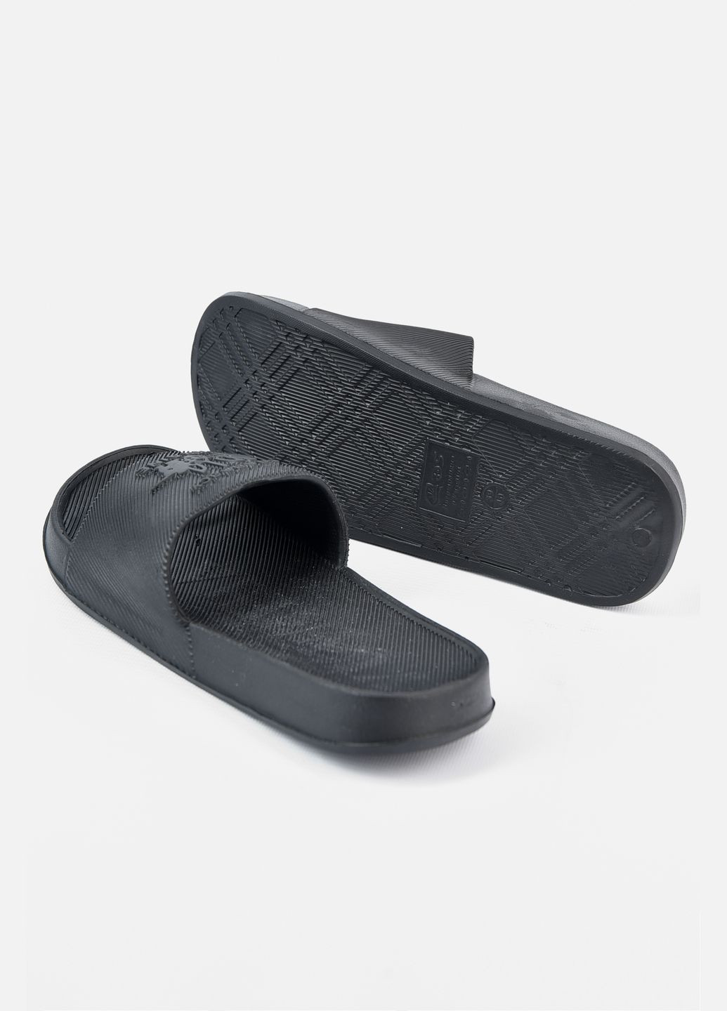 Черные пляжные шлепки пена мужские черного цвета Let's Shop