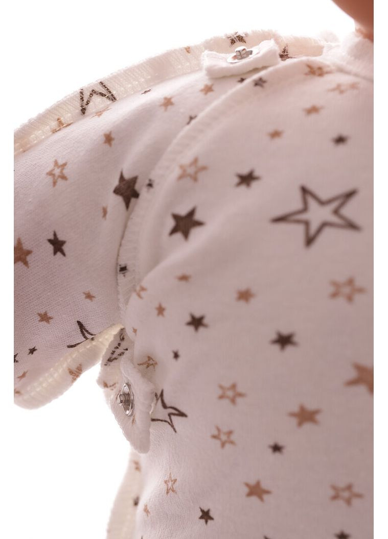 Рубашка с царапинами для девочки интерлок в коричневую белую звездочку 56 см (54593) BABYKROHA (368561417)